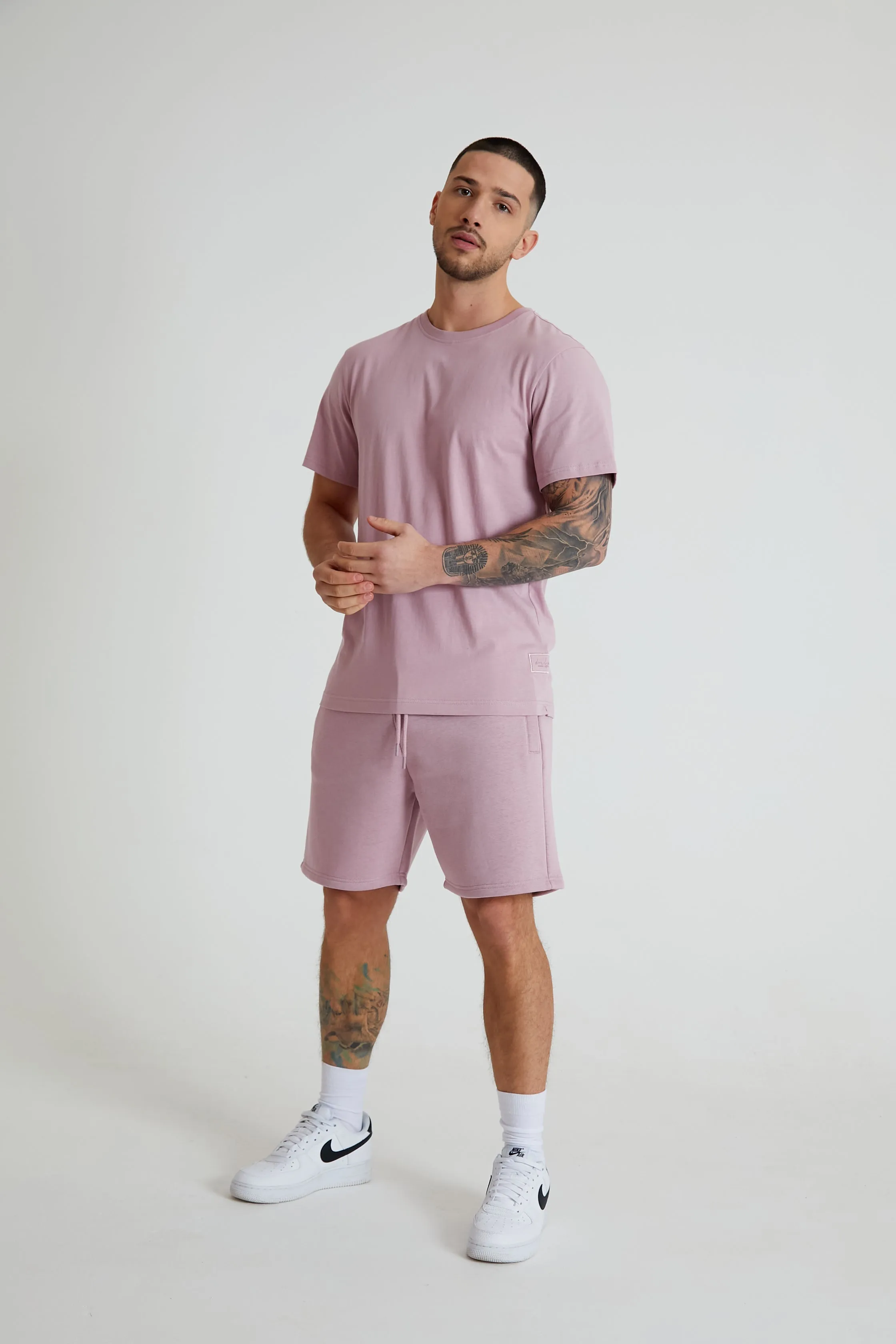 Aston crew neck t-shirt in Mauve haze