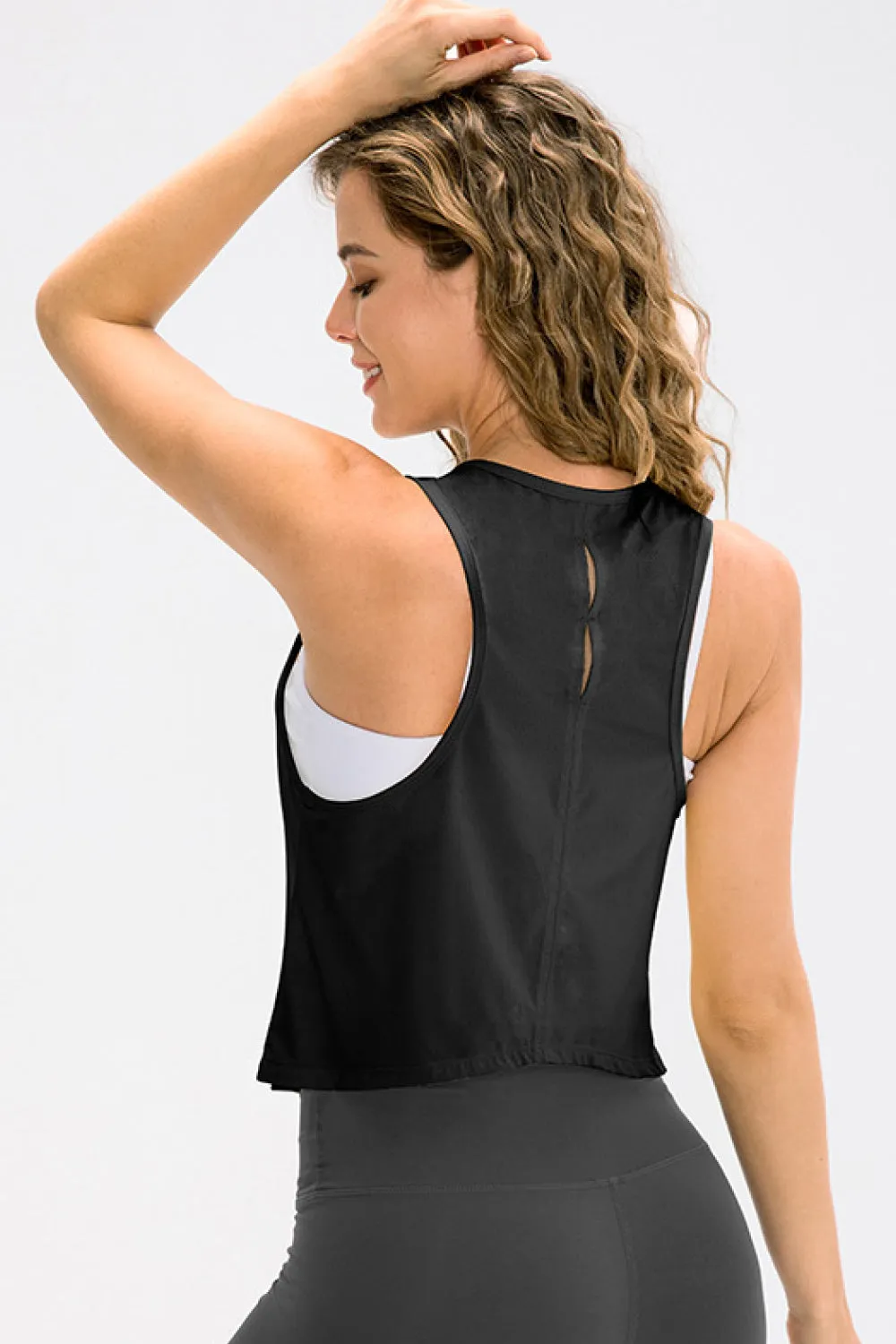 Breathable Mesh Cropped Athletic Tank