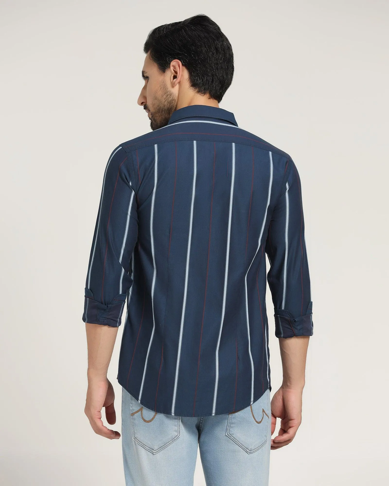 Casual Navy Striped Shirt - Lyman