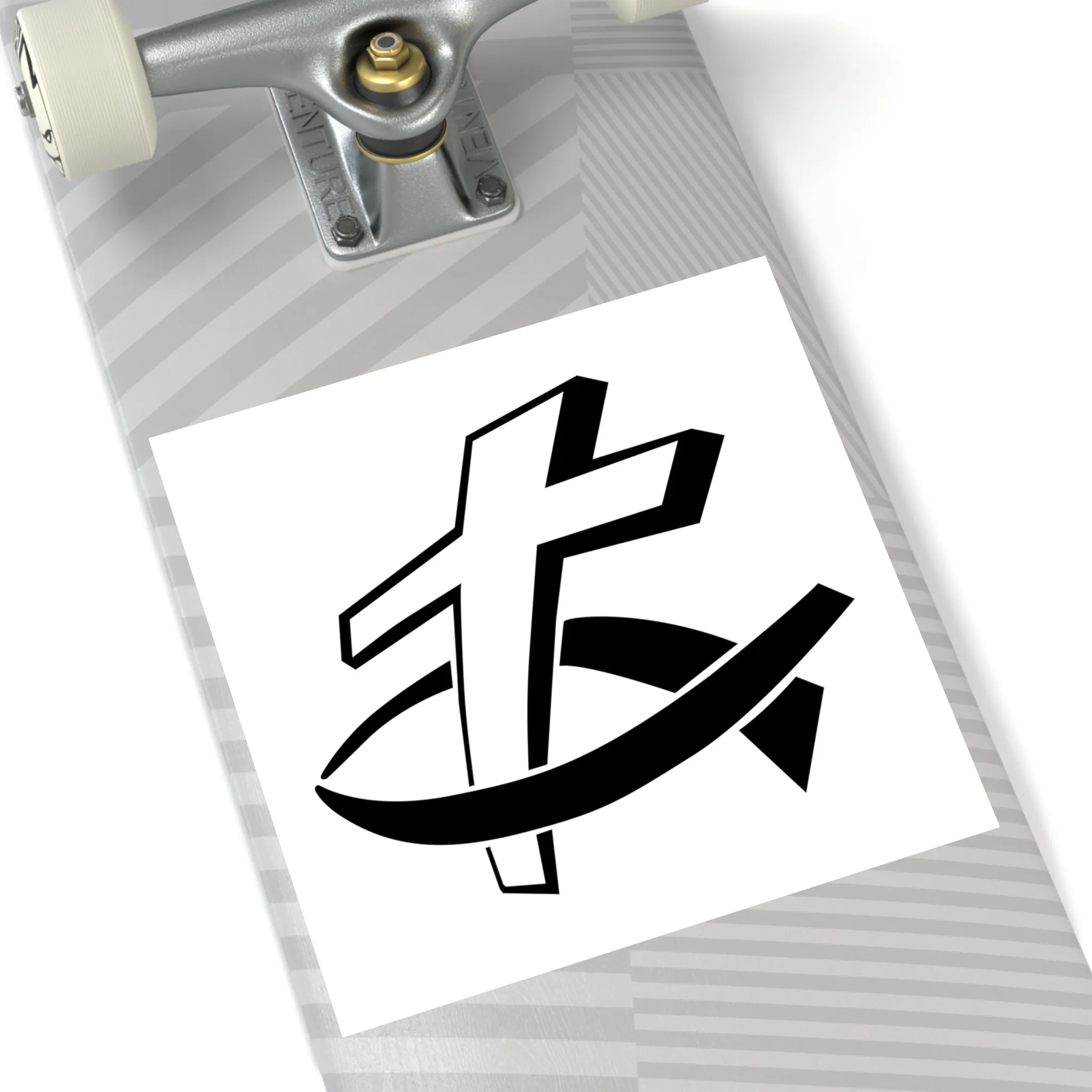 Christian Fish/Cross Sticker (Indoor\Outdoor)