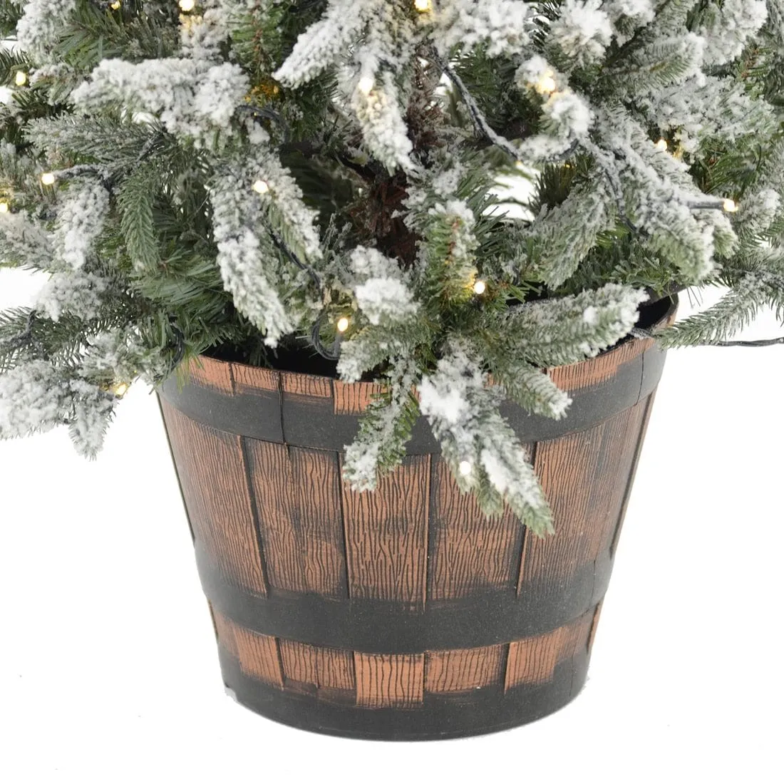 Christmas Tree Pre-Lit Snow Tip Potted Artificial 138cm (4.5ft)