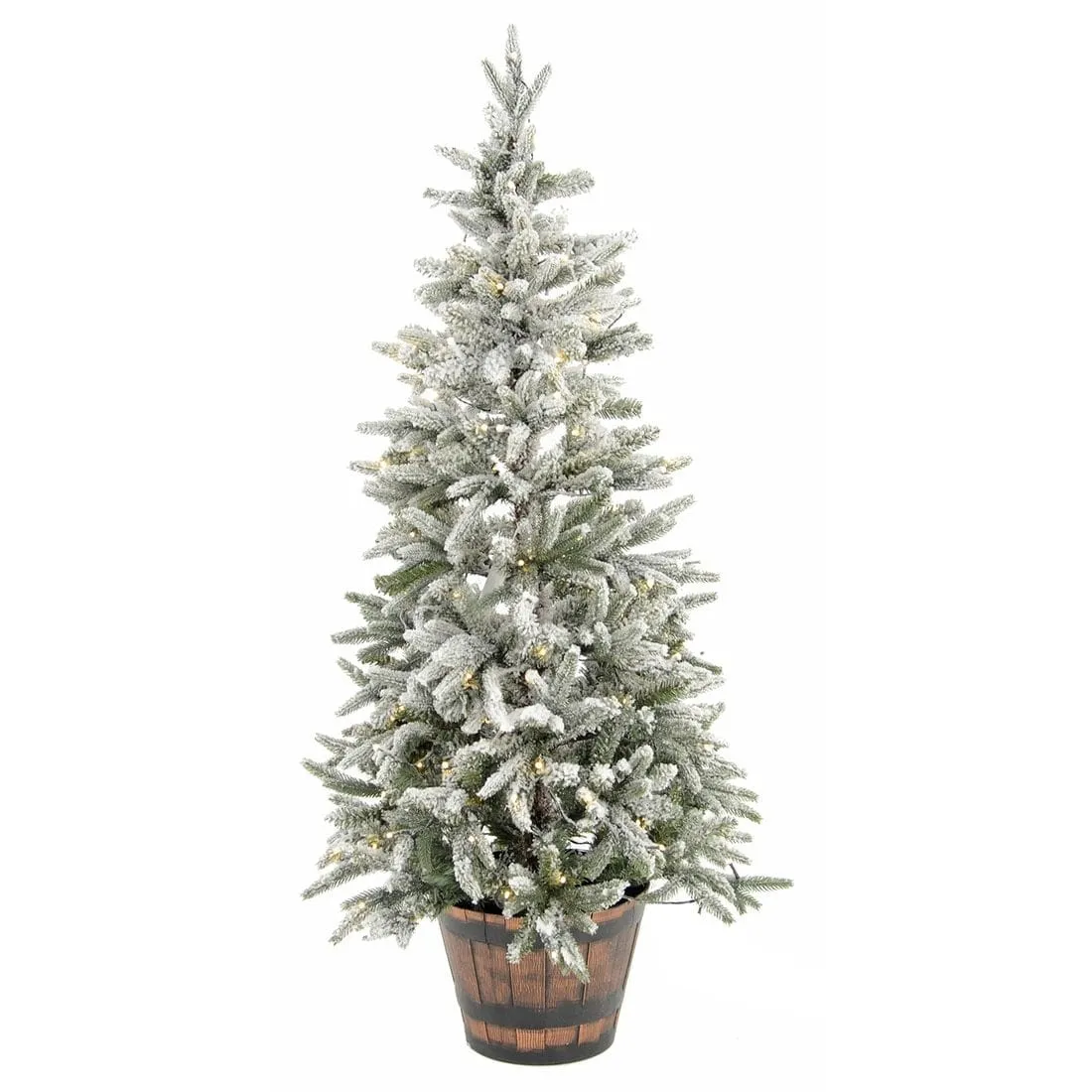 Christmas Tree Pre-Lit Snow Tip Potted Artificial 138cm (4.5ft)