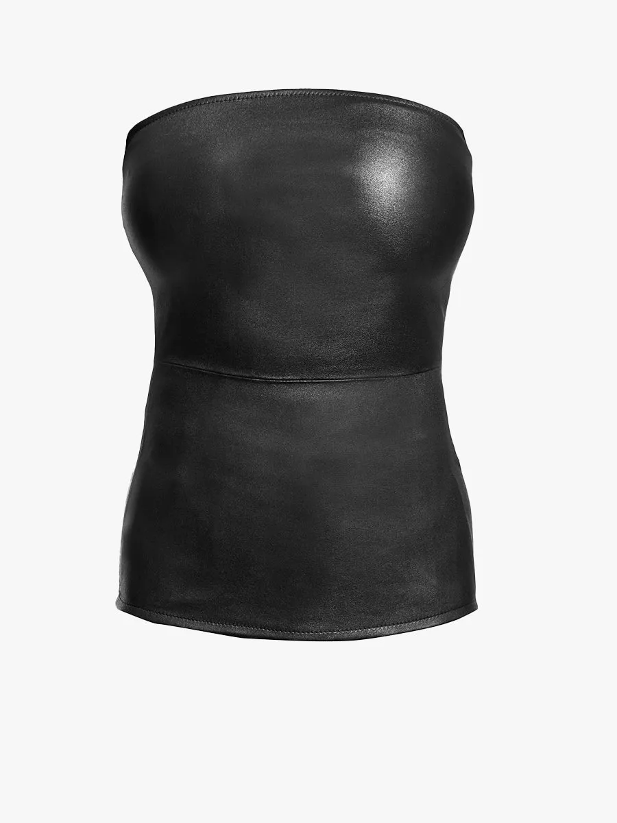 CINEMATIQUE STRETCH LEATHER BUSTIER