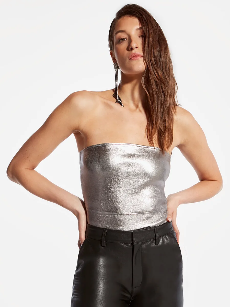 CINEMATIQUE STRETCH LEATHER BUSTIER