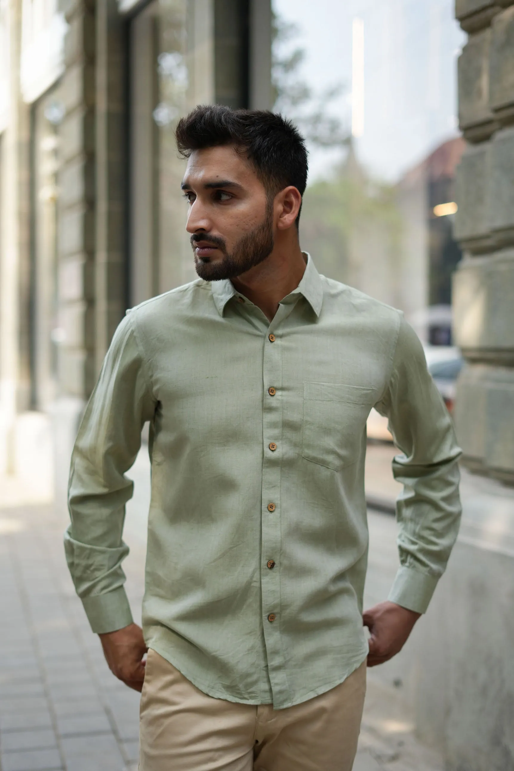 Earthy Route Military green · full sleeve shirt