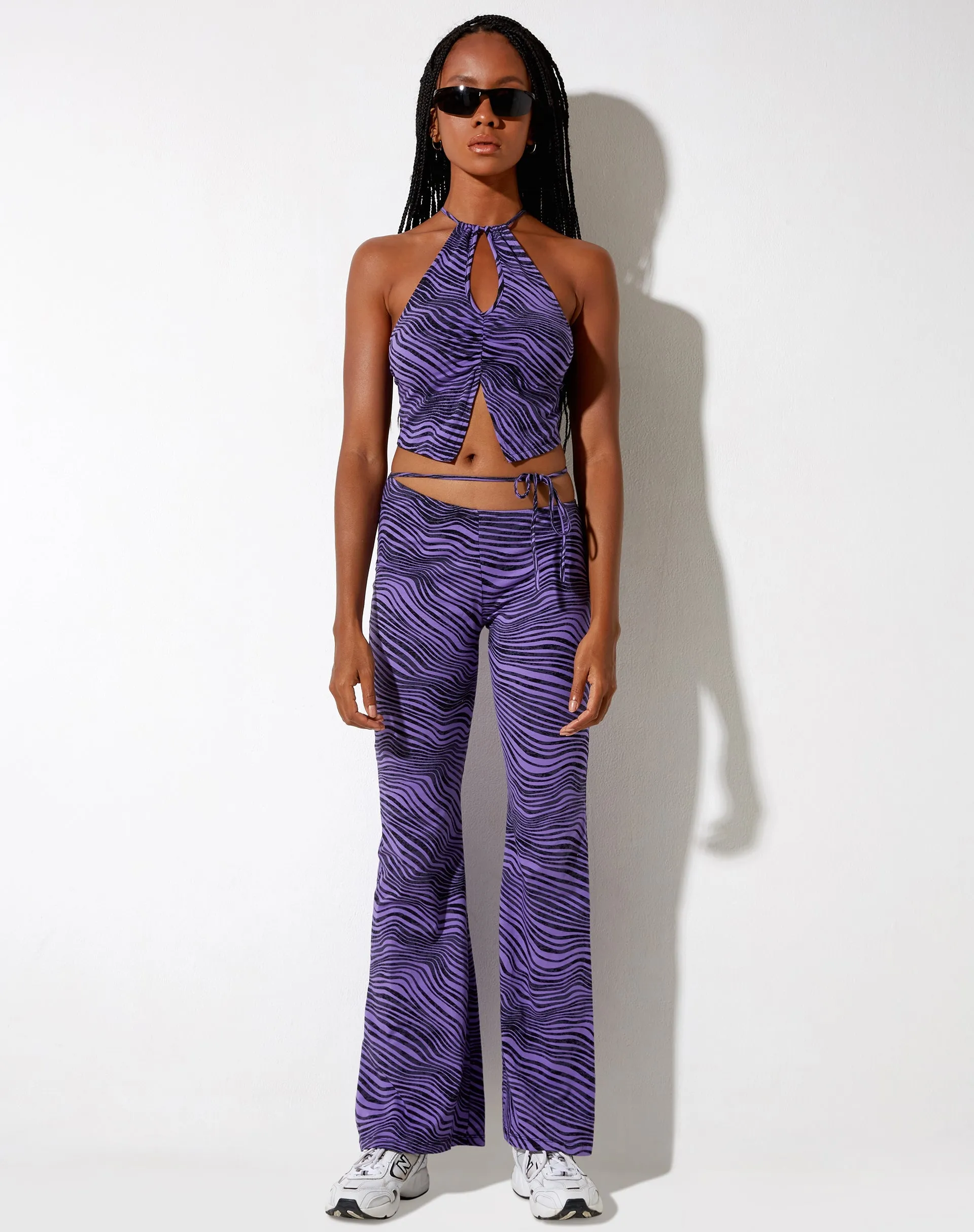 Eda Flare Trouser in Desert Terrain Purple