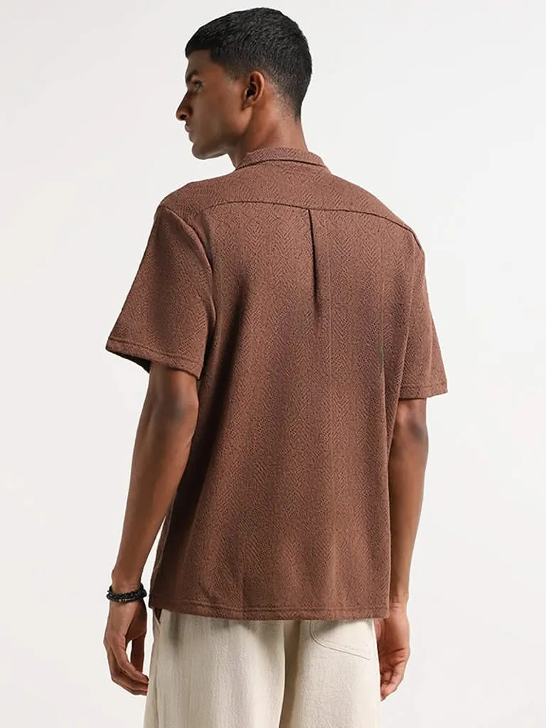 ETA Brown Knitted Relaxed Fit Shirt