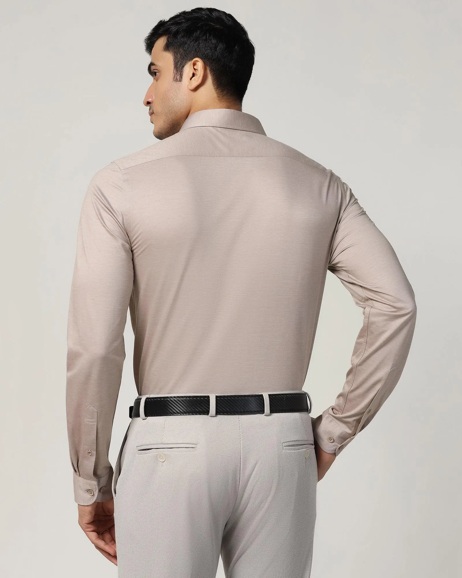 Formal Beige Solid Shirt - Boone