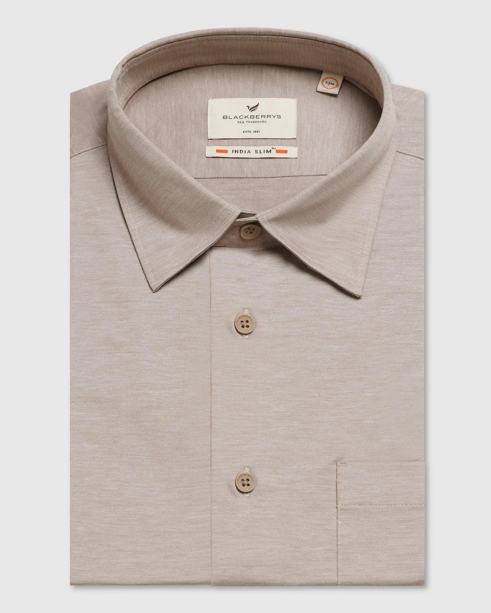 Formal Beige Solid Shirt - Boone