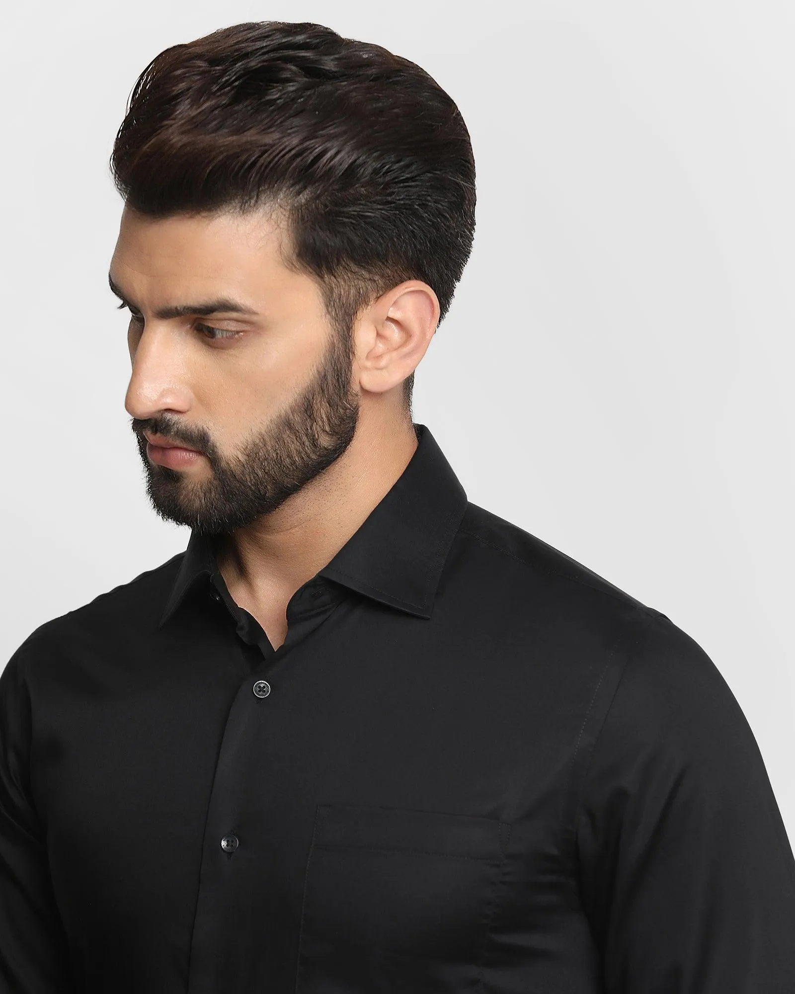 Formal Black Solid Shirt - Dawn