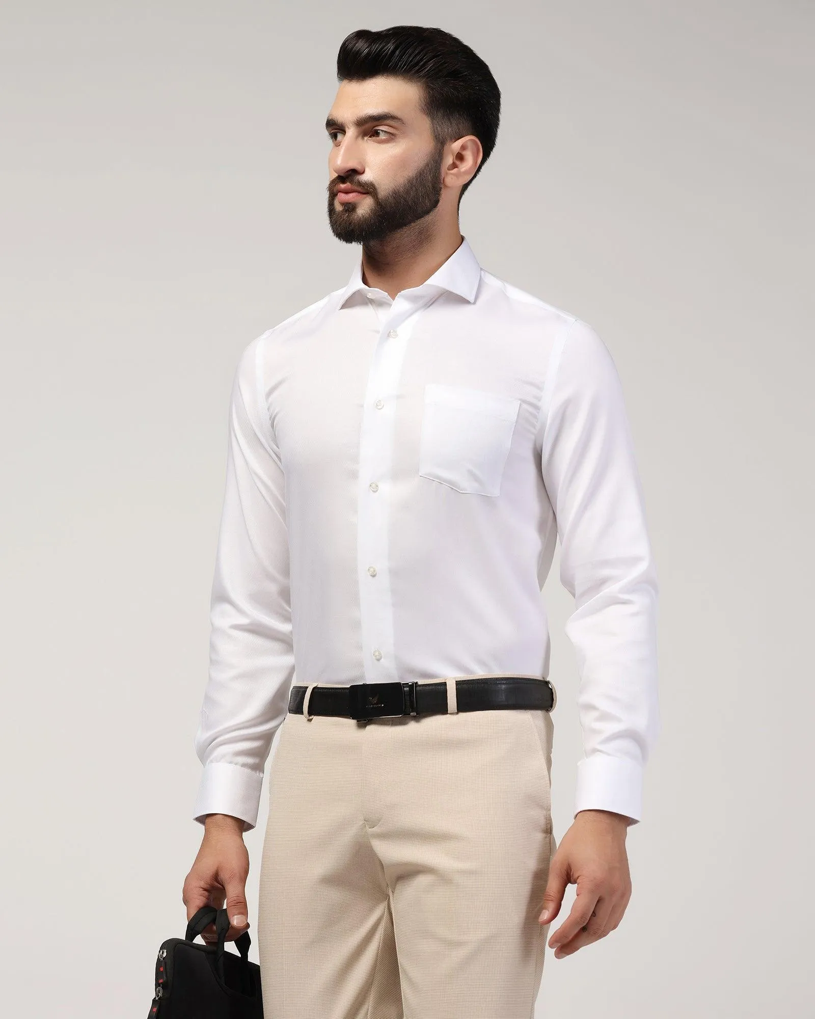 Formal White Textured Shirt - Rager