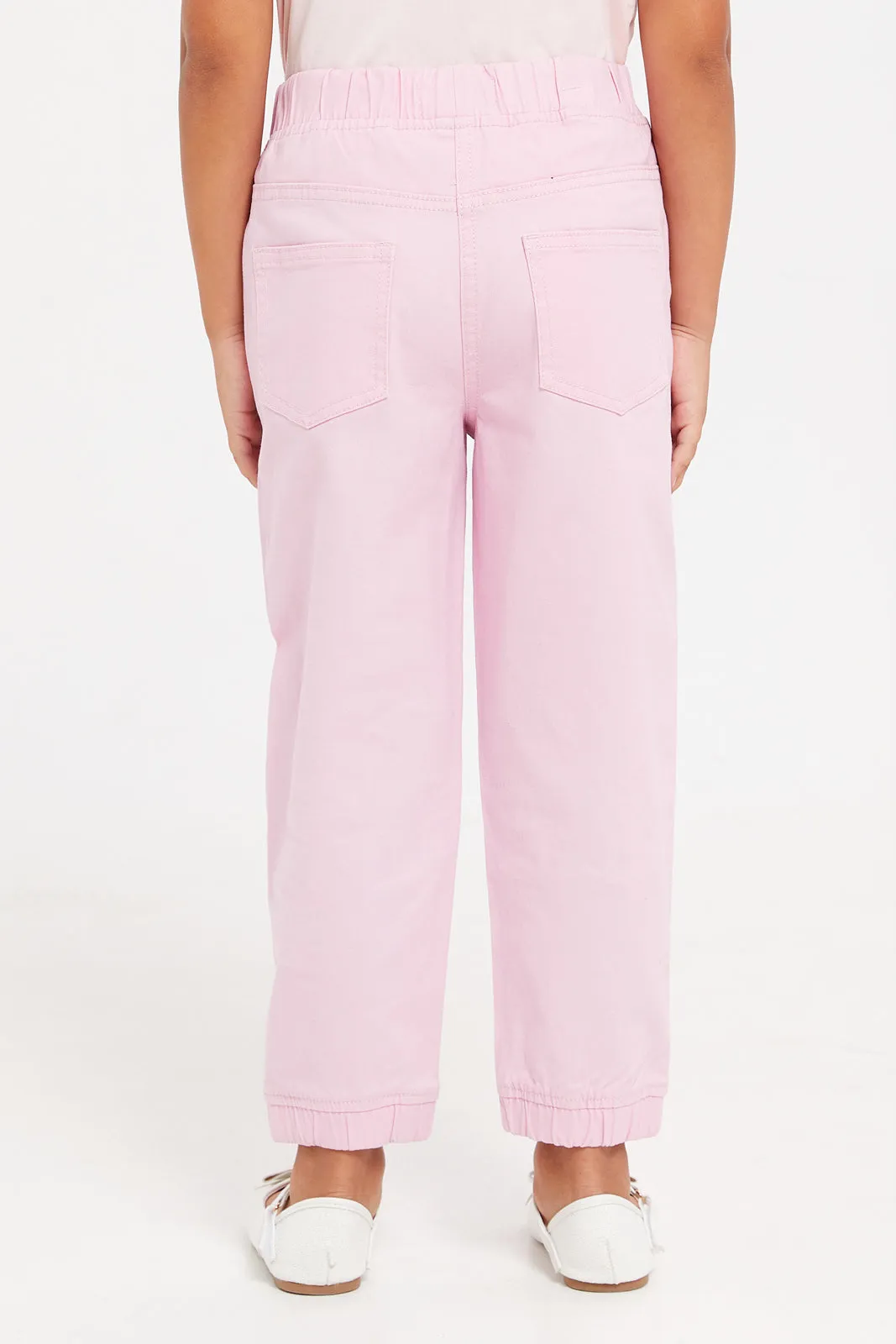 Girls Pink Pull-On Jogger Jeans