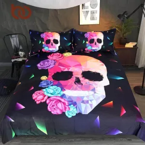 Gothic Floral Skull Stylish Comfortable Duvet Cover Bedding set Mavigadget