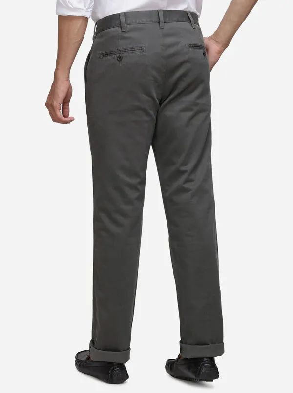 Green Checked Slim Fit Casual Trouser | Greenfibre