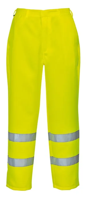 Hi Vis Polycotton Pants for Men -  Waterproof Work Wear - Ansi Class 2, High Visibility