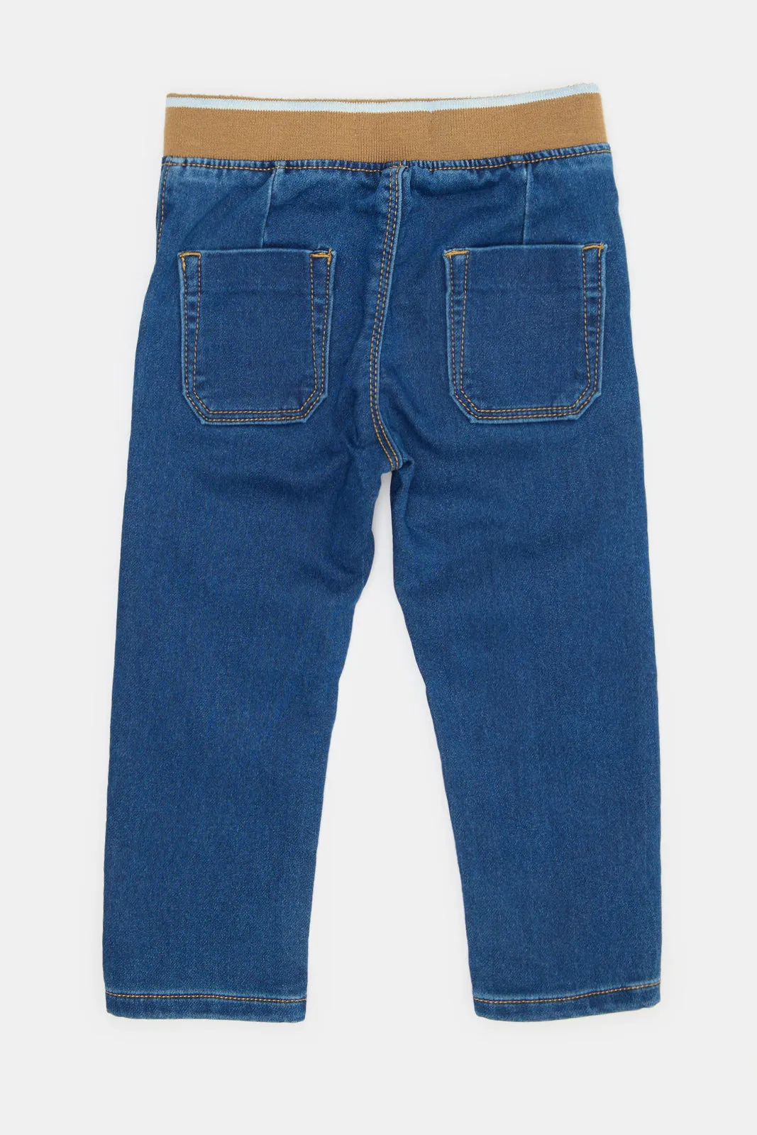 Infant Boys Navy Pull On Jeans