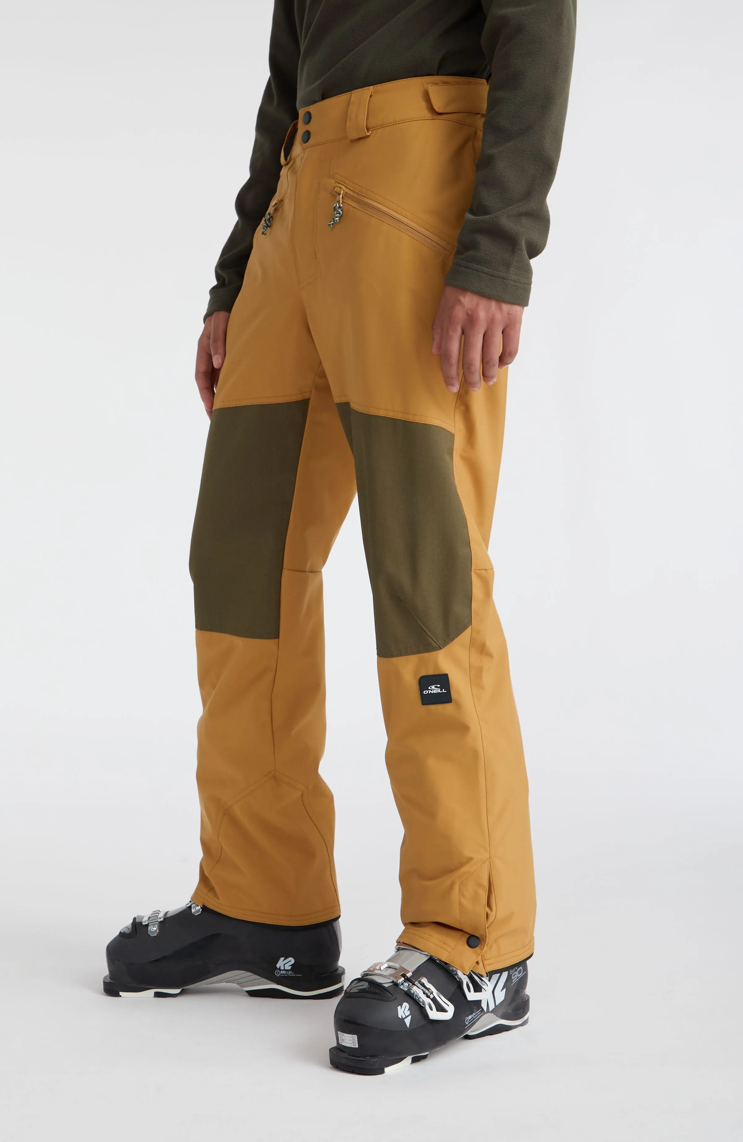 Jacksaw Snow Pants | Rich Caramel Colour block