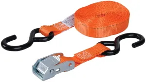 Keeper 89115 Tie-Down, 1 in W, 15 ft L, Orange, 400 lb Working Load, S-Hook End :EA: QUANTITY: 8