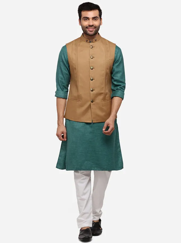 Khaki Bandhgala Jacket | JB Studio