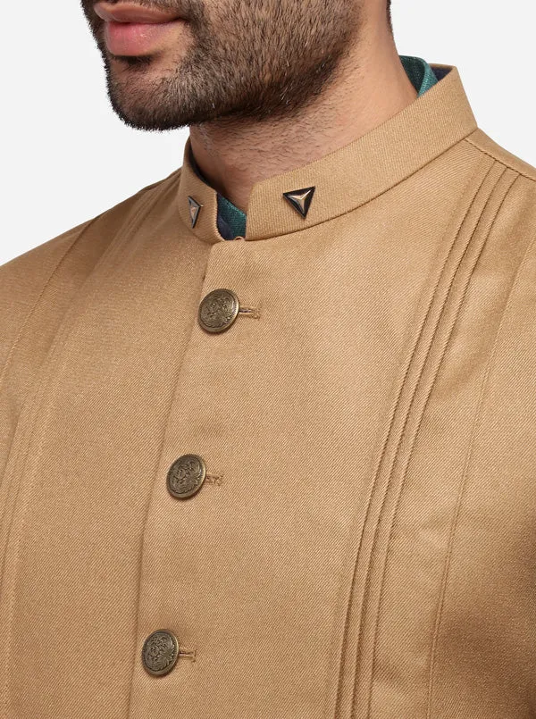 Khaki Bandhgala Jacket | JB Studio