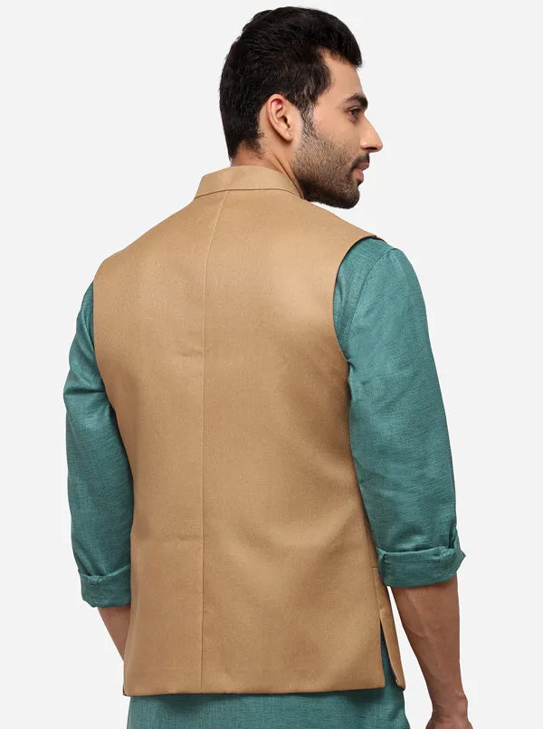 Khaki Bandhgala Jacket | JB Studio