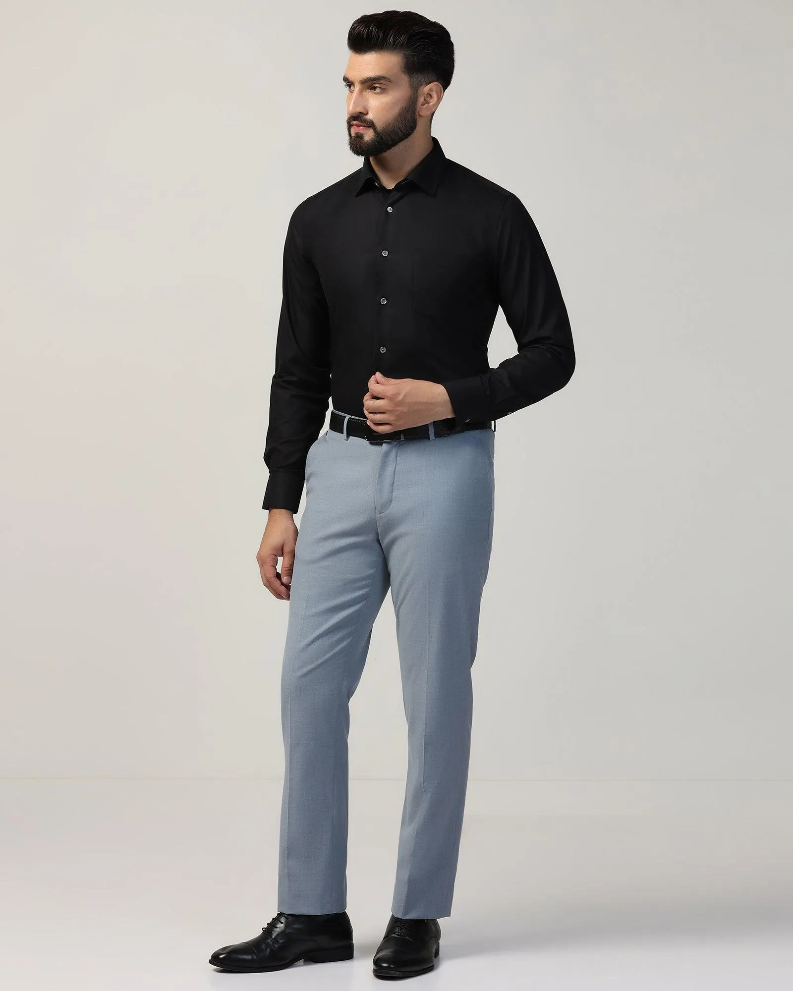 Luxe Formal Black Textured Shirt - Hazel