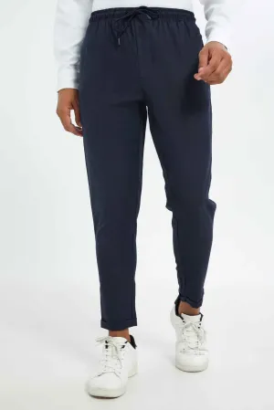 Men Navy Pull On Trousers