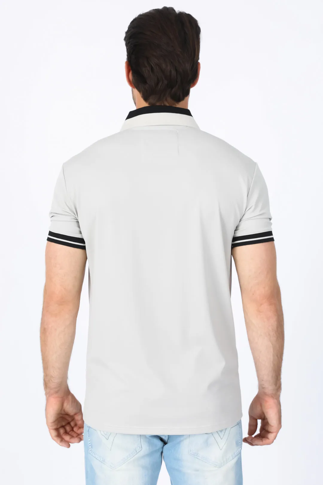 Mens Modern Fit Stretch Cotton Bone Polo