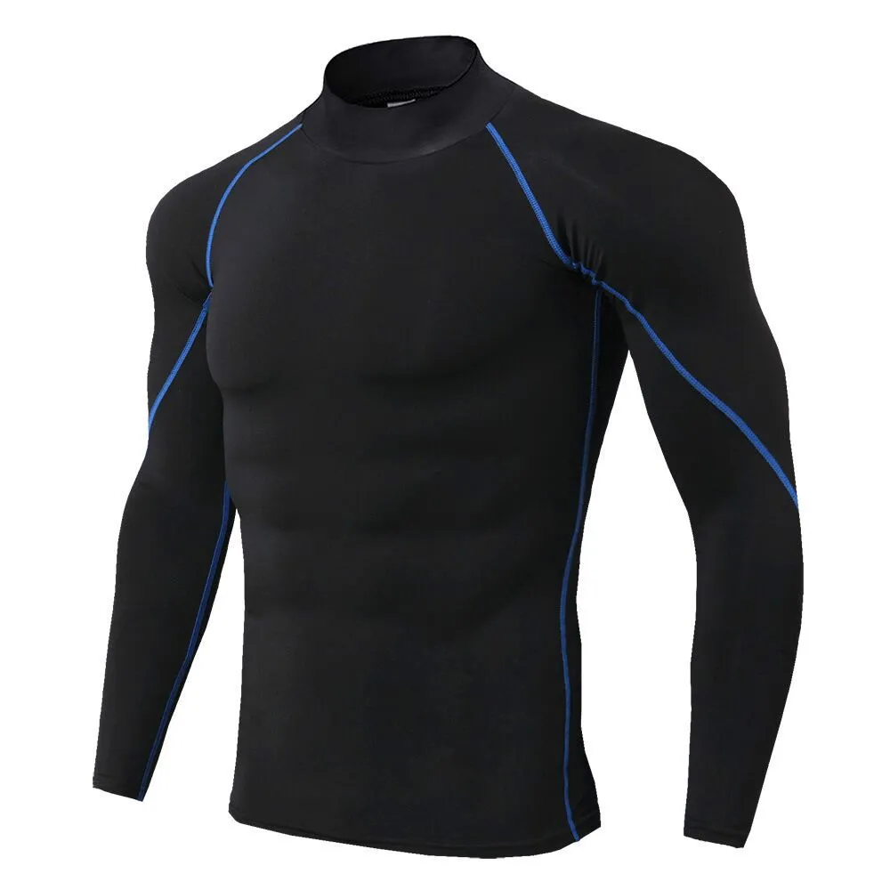 Men's Turtleneck Workout Long Sleeve Autumn And Winter Quick-drying