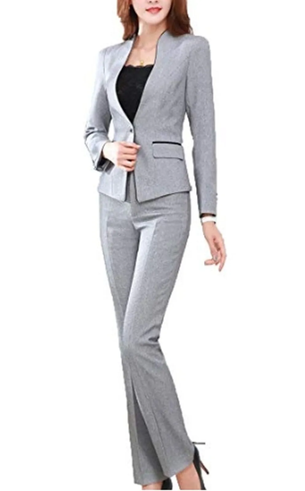 MFrannie Women's Elegant Layer Business OL Coat and Pants Slimming Suit Set