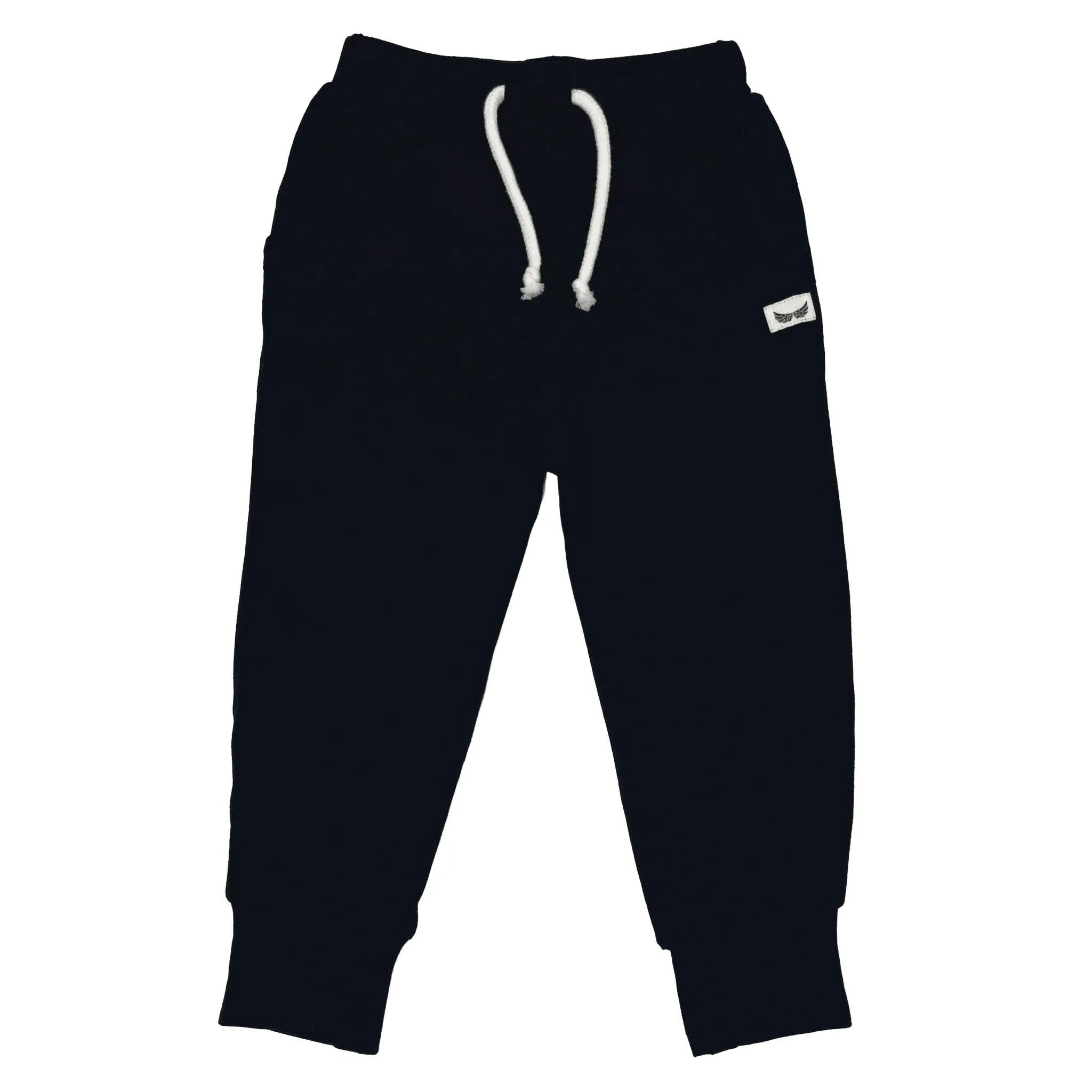 Midnight Black French Terry Kids Jogger Pants (18M-8Y)