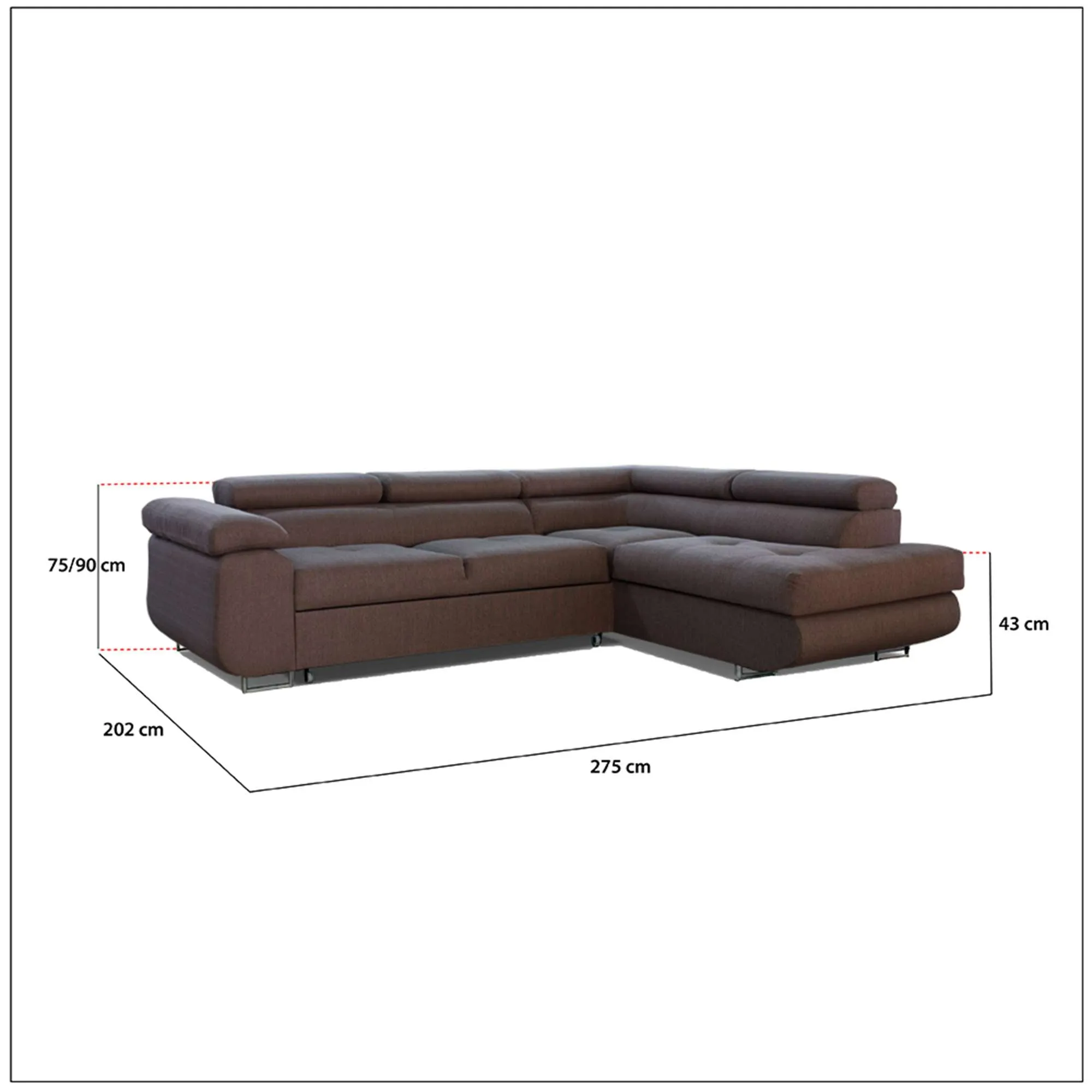 Modern Corner Sofa with Adjustable Headrests - Stylish and Comfortable Sofa for Living Room