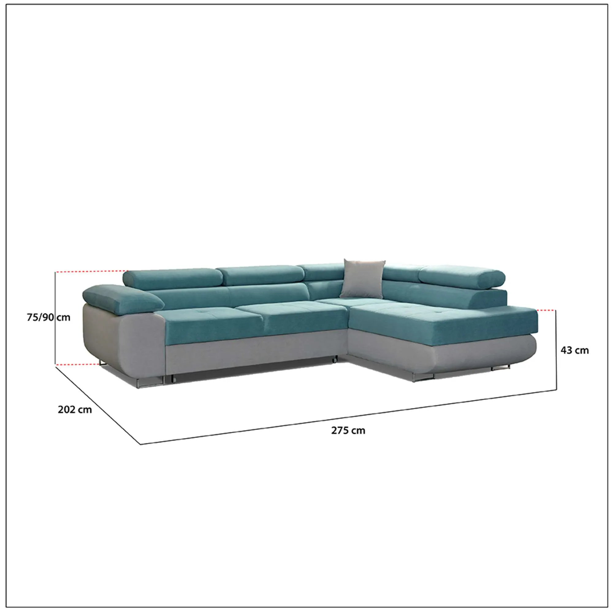 Modern Corner Sofa with Adjustable Headrests - Stylish and Comfortable Sofa for Living Room