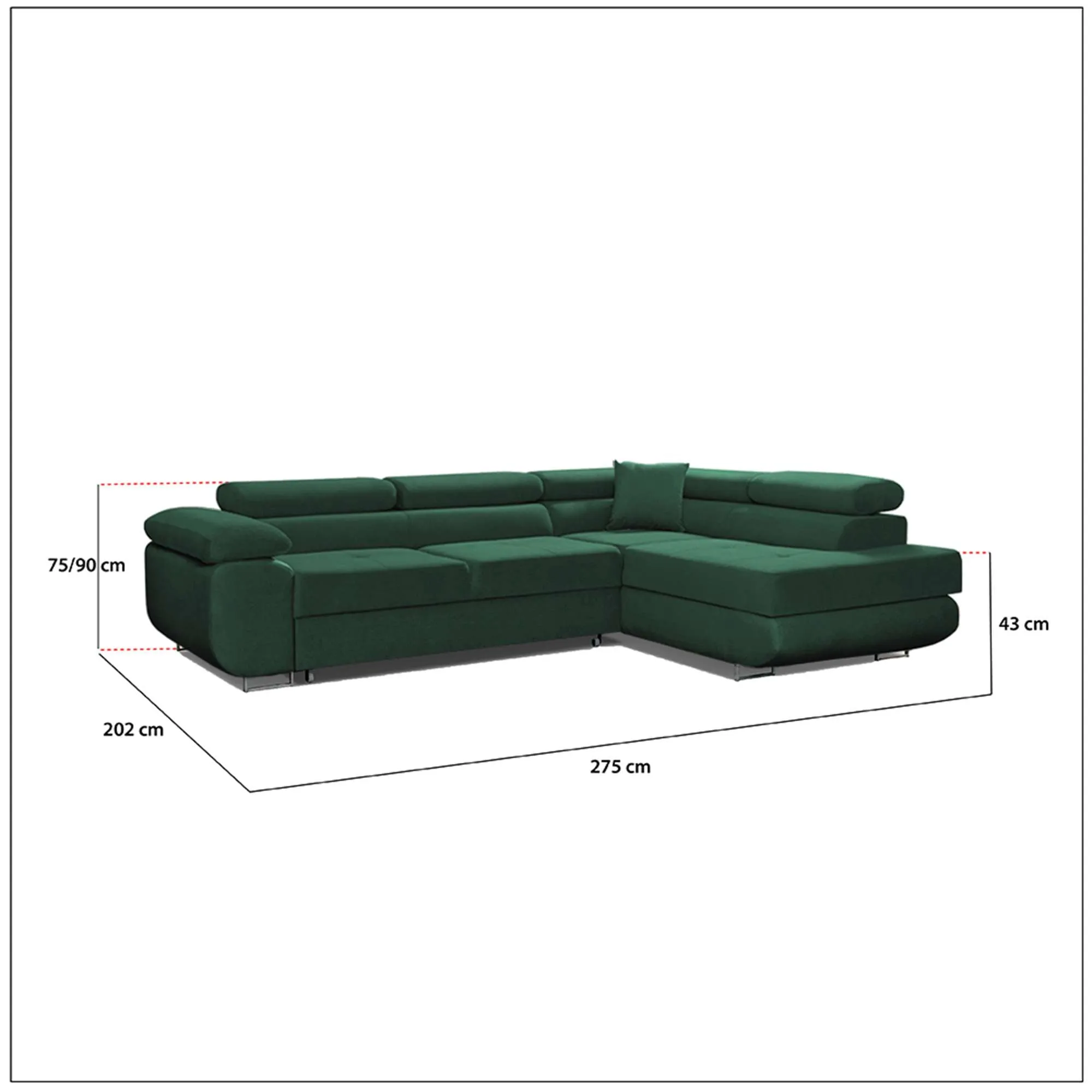 Modern Corner Sofa with Adjustable Headrests - Stylish and Comfortable Sofa for Living Room