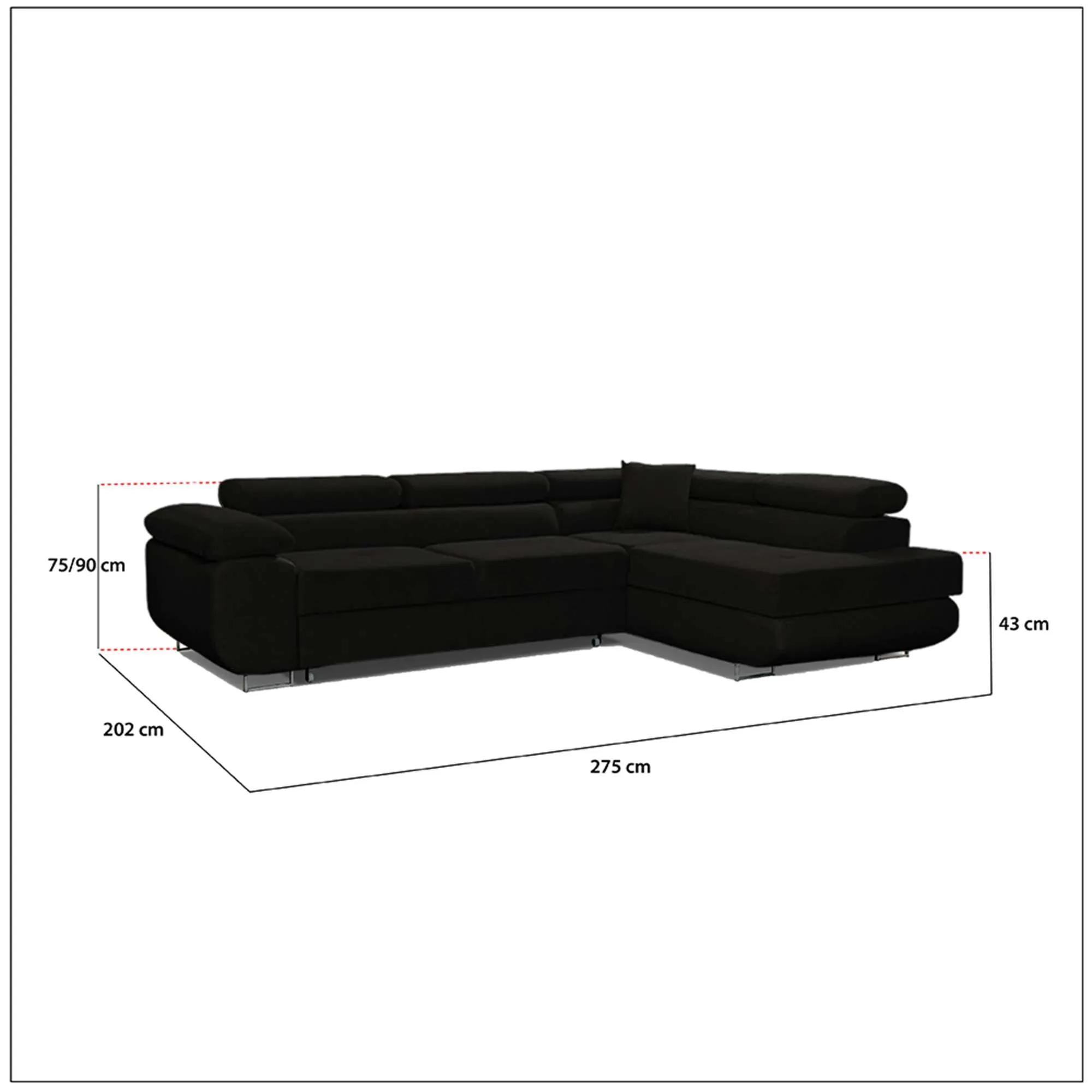 Modern Corner Sofa with Adjustable Headrests - Stylish and Comfortable Sofa for Living Room