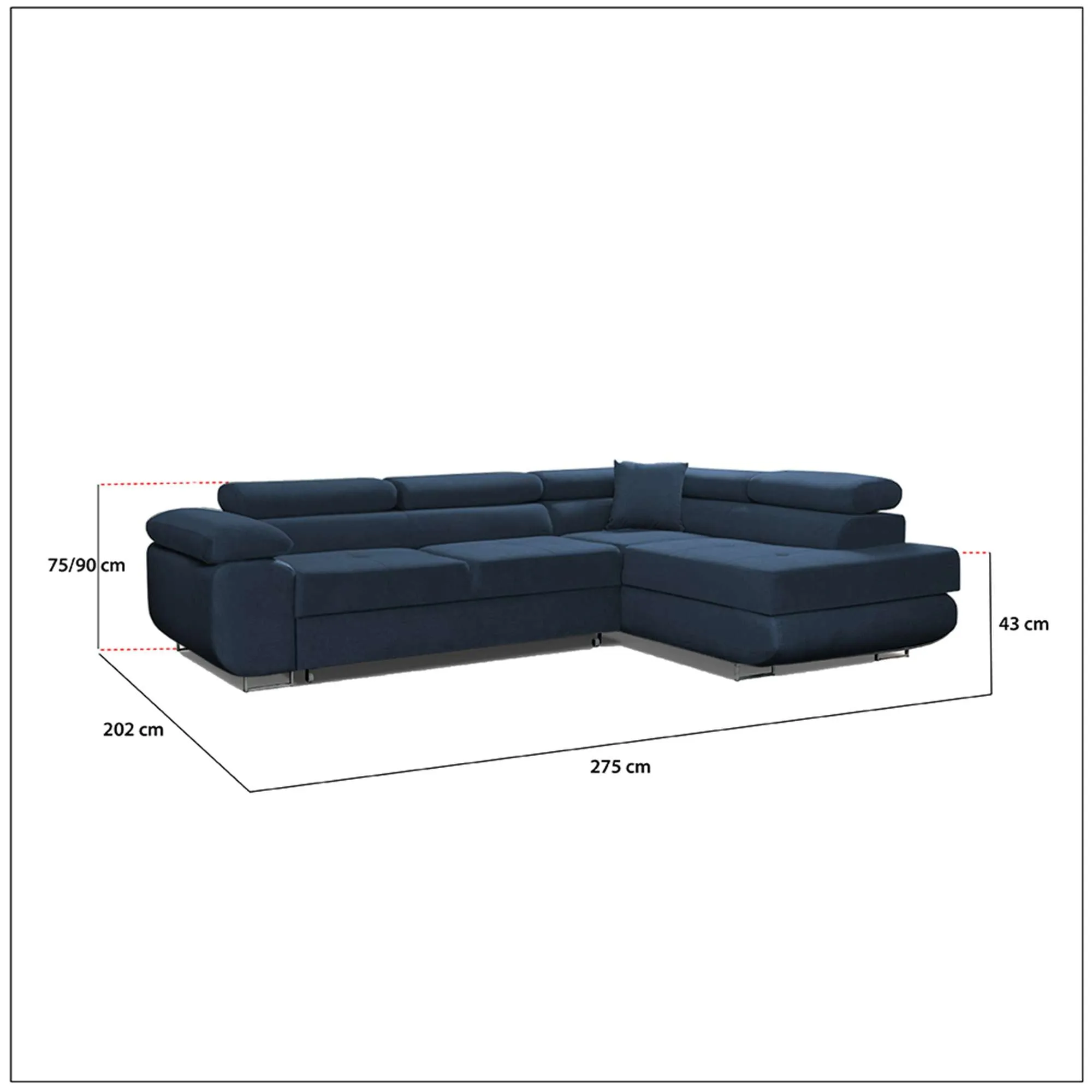 Modern Corner Sofa with Adjustable Headrests - Stylish and Comfortable Sofa for Living Room