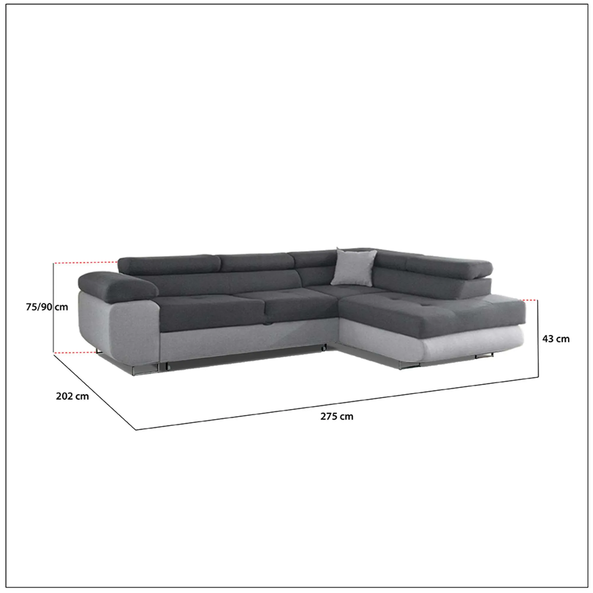 Modern Corner Sofa with Adjustable Headrests - Stylish and Comfortable Sofa for Living Room