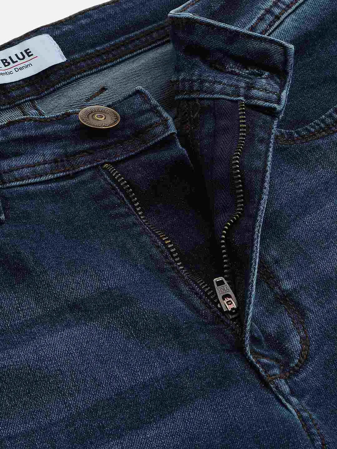 Navy Blue Washed Straight Fit Jeans | JadeBlue