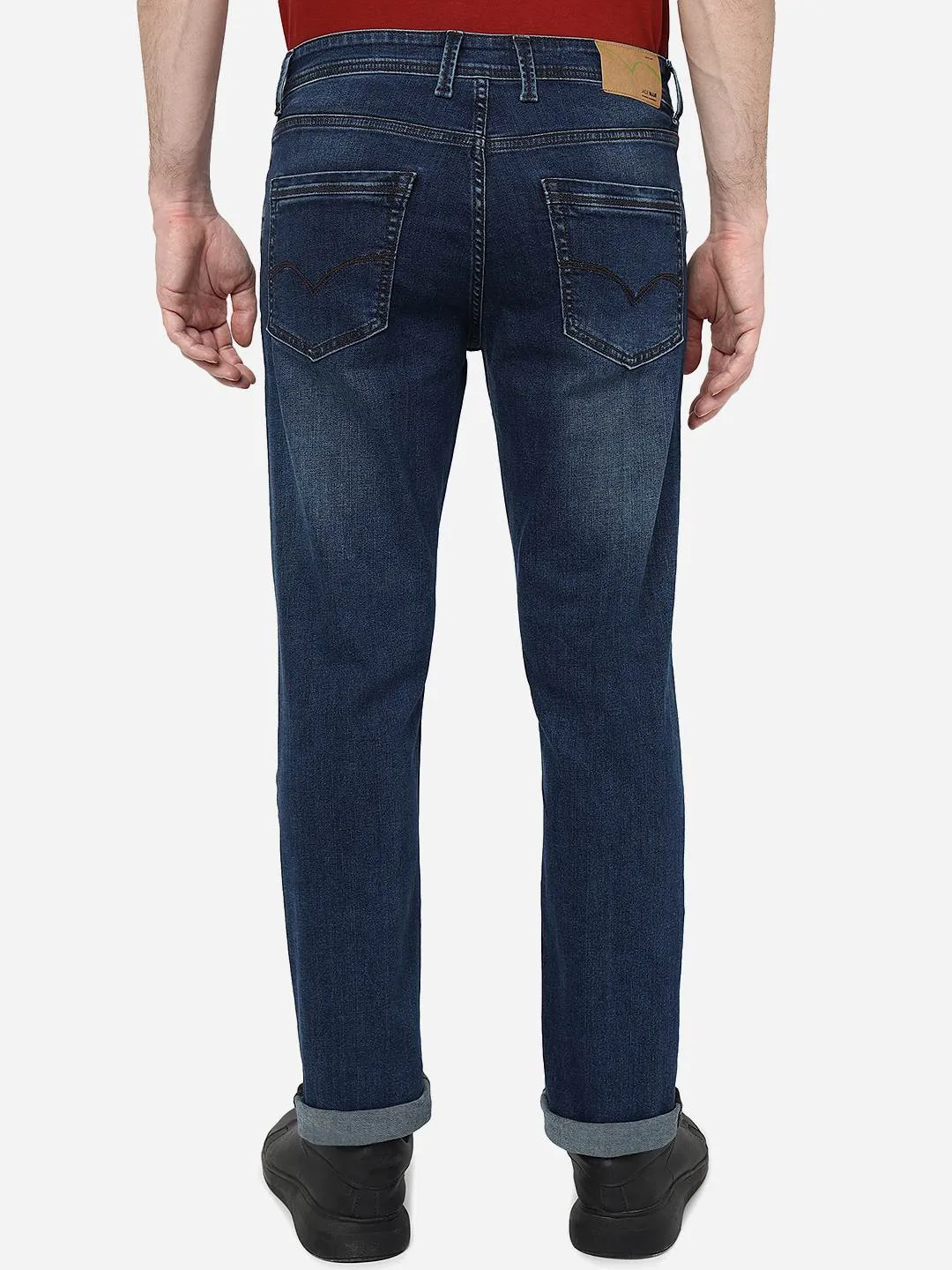 Navy Blue Washed Straight Fit Jeans | JadeBlue