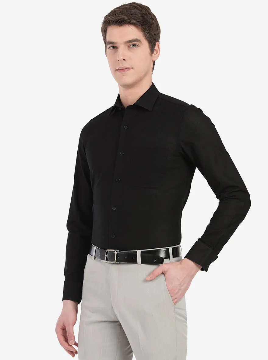 Pastel Black Dobby Slim Fit Formal Shirt | JadeBlue