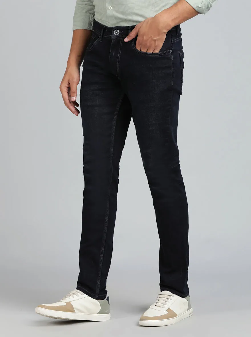 Petrol Blue Washed Slim Fit Jeans | JadeBlue