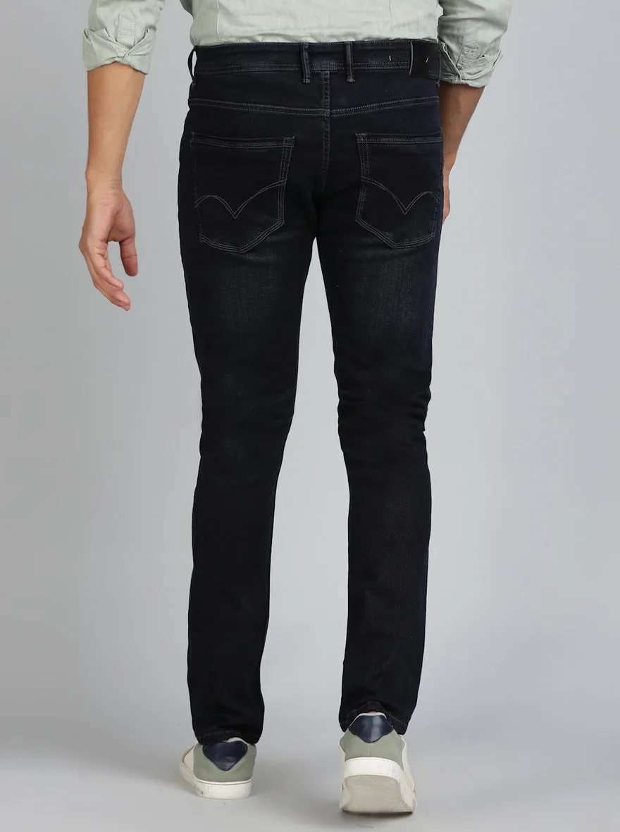 Petrol Blue Washed Slim Fit Jeans | JadeBlue