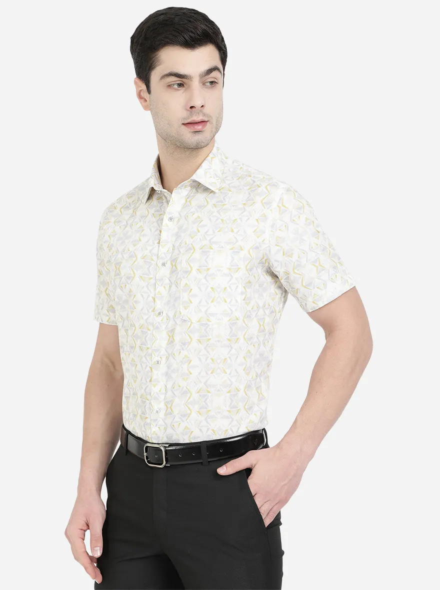 Pista & Grey Printed Slim Fit Party Wear Shirt | JB Studio