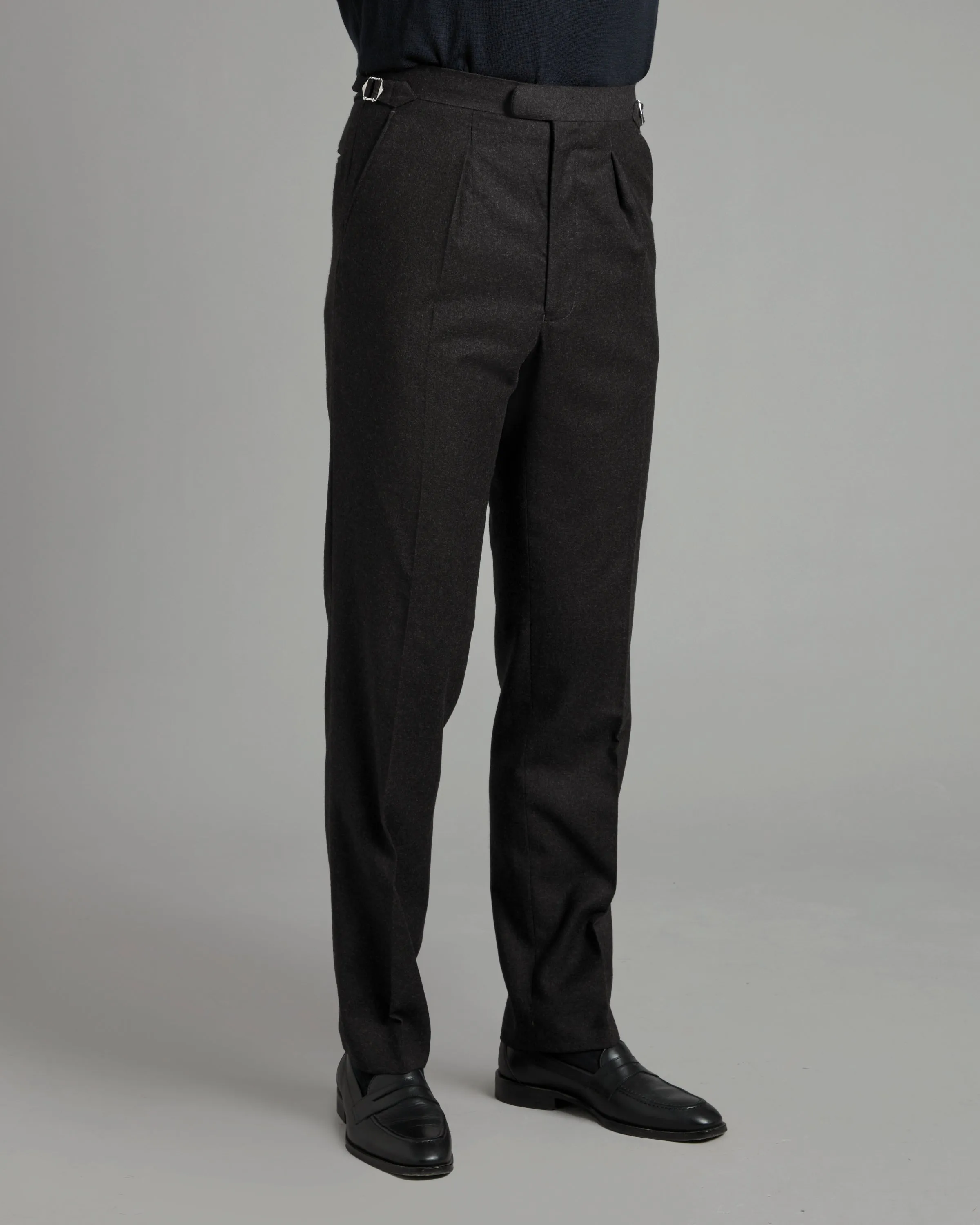 Pleated Suit Pants - Navy Flannel