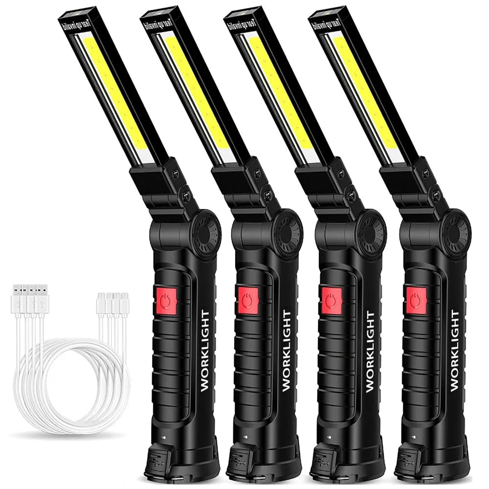 Portable COB LED Flashlight USB Rechargeable