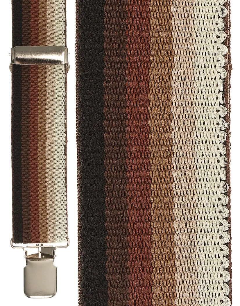 "Brown Ombre Terry Stripe" Suspenders