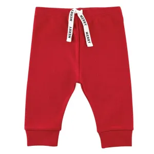 Red Jogger Pant w/"Merry" Drawstring