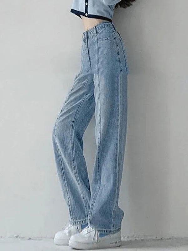 SEAM DETAIL WASHED BOYFRIEND JEANS      S2823