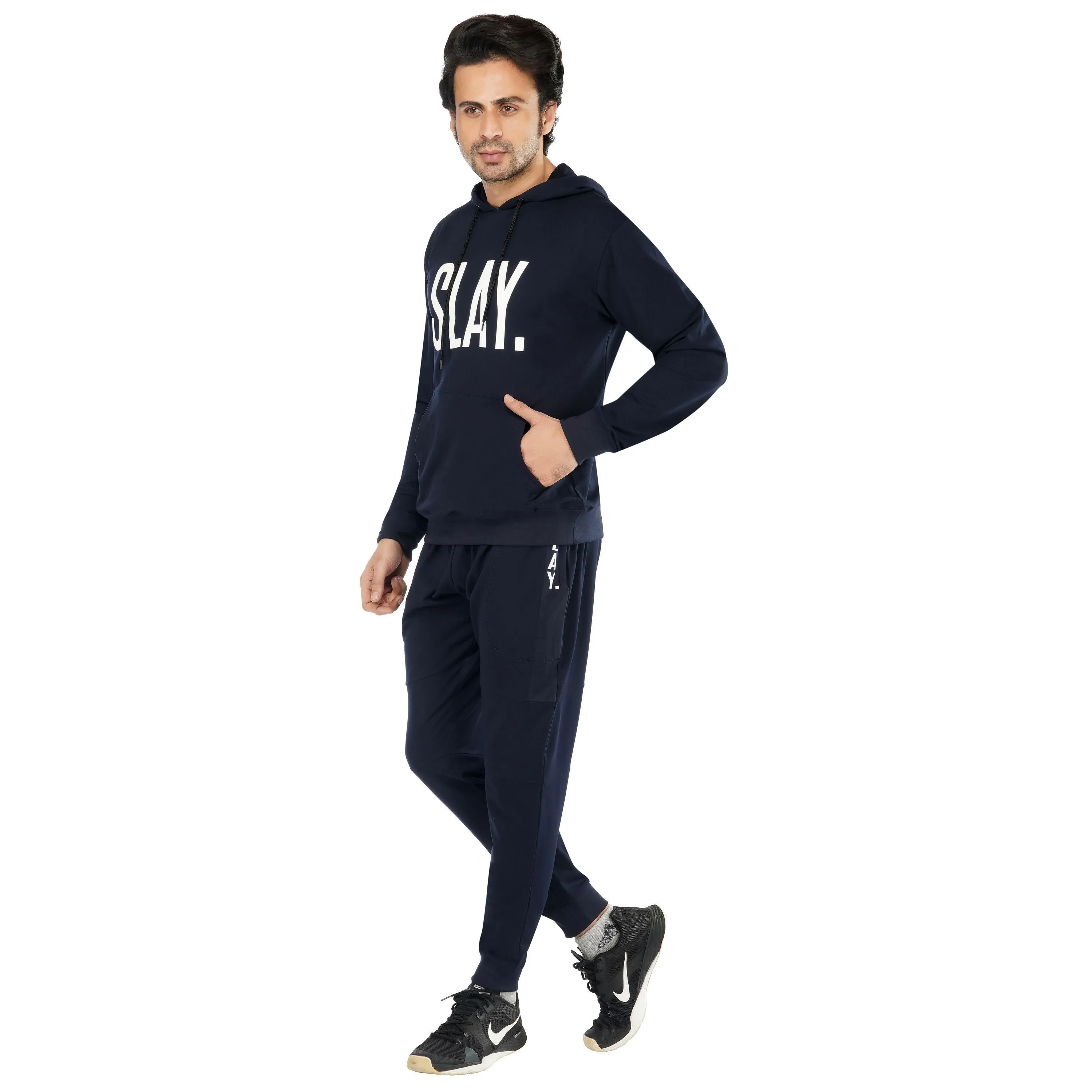 SLAY. Classic Men's Navy Blue Tracksuit