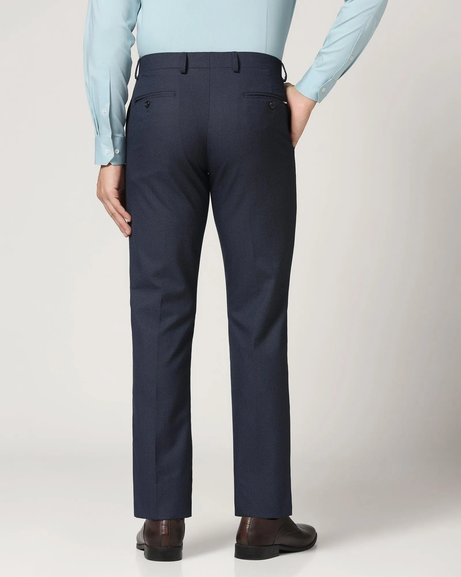 Slim Comfort B-95 Formal Navy Textured Trouser - Lee